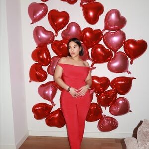 Fashion Nova Bold Red Off-Shoulder 2pc Set